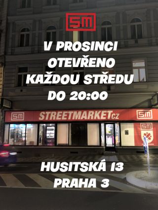 Během prosince každou středu otevřeno do 20:00👍 Husitská 13, Praha 3 #streetmarketskateshop